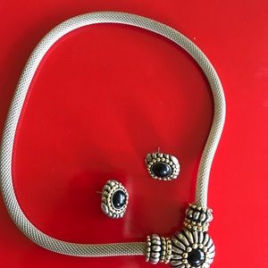 Antique Silver Necklace and Earings Set